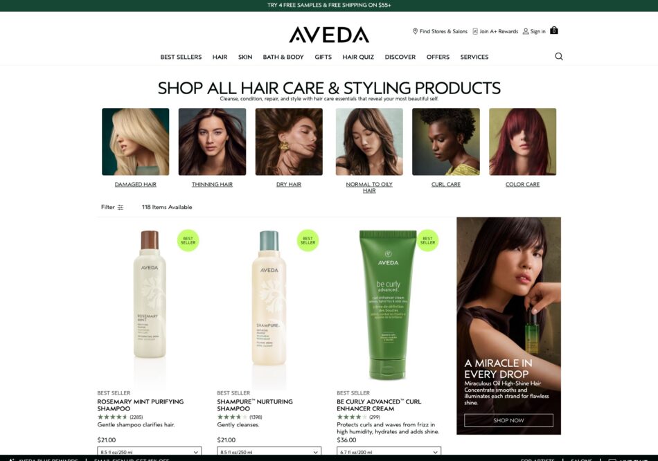 Aveda - Landing