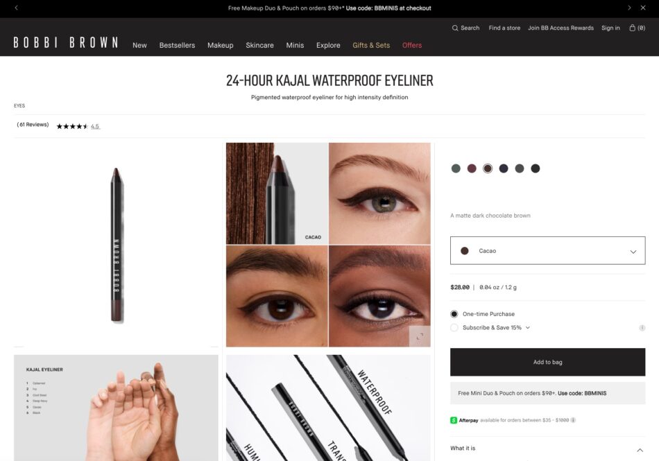 Bobbi Brown Cosmetics - Product Display Page