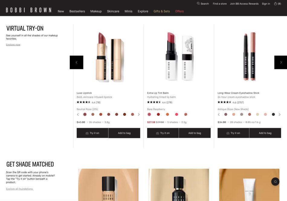 Bobbi Brown Cosmetics - Product Category Page