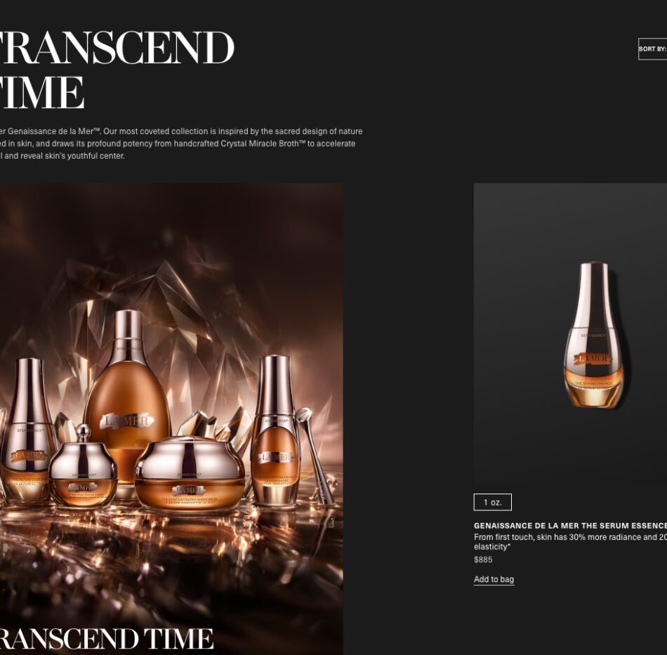 Genaissance de la Mer Dark Branding Page