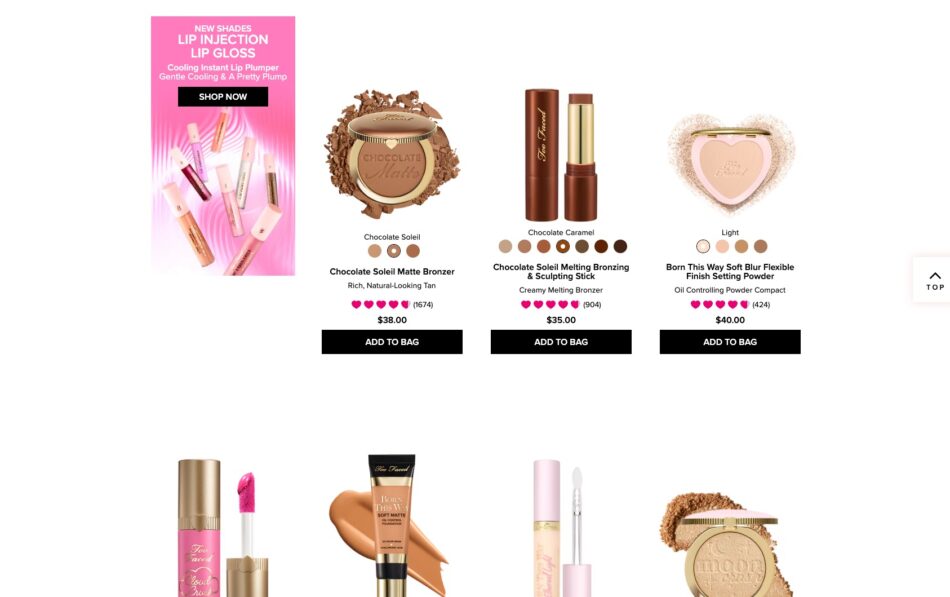 TooFaced - Product Landing Page